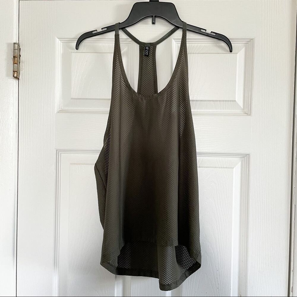 Onzie Olive Green Moisture Wicking Racerback Tank Top